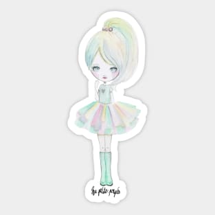 Pastel doll rainbow Sticker